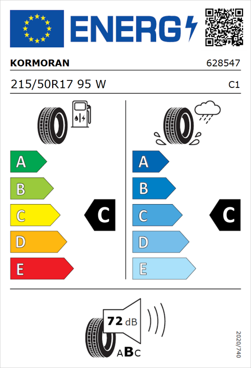 Tyre Label for Kormoran Ultra High Performance 215/50R17 95W